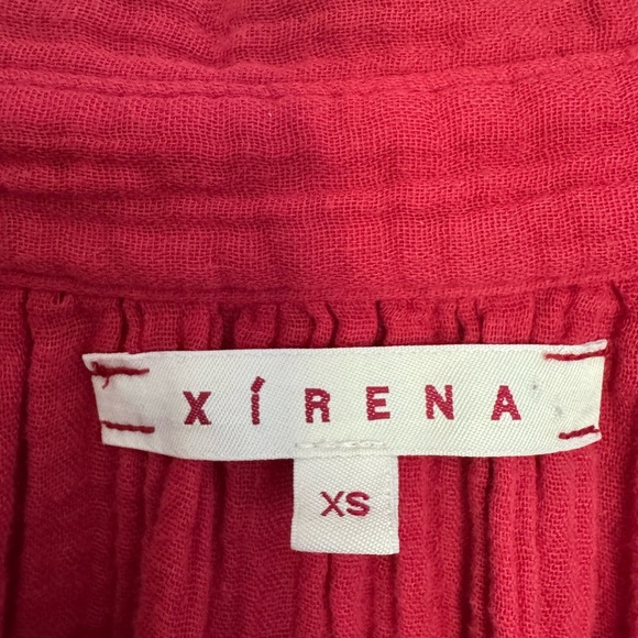 XiRENA Ames Cotton Gauze Collared Henley Long Sleeve Top red - Picture 5 of 6